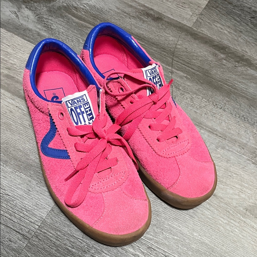 Vans Bright Pink and Blue Sneakers